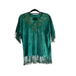 Southwest Vintage Tie Dye Western Fringe Teeshirt